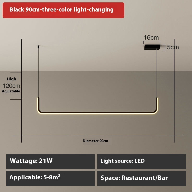 Creative Led Chandelier Minimalist Strip Wide Pressure Lamp