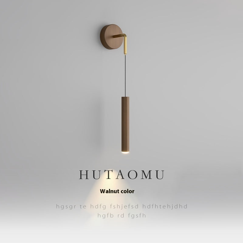 Wood Grain Bedside Wall Lamp