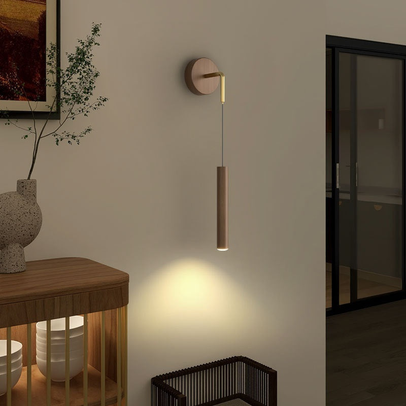 Wood Grain Bedside Wall Lamp