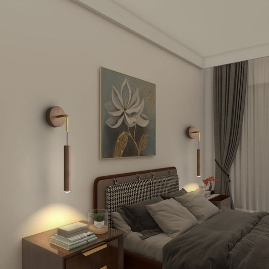 Wood Grain Bedside Wall Lamp