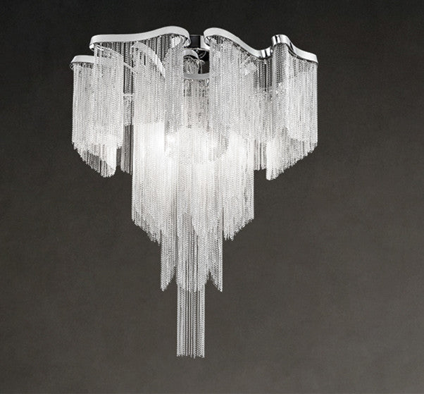 Nordic Light Luxury Tassel Aluminum Chain Chandelier