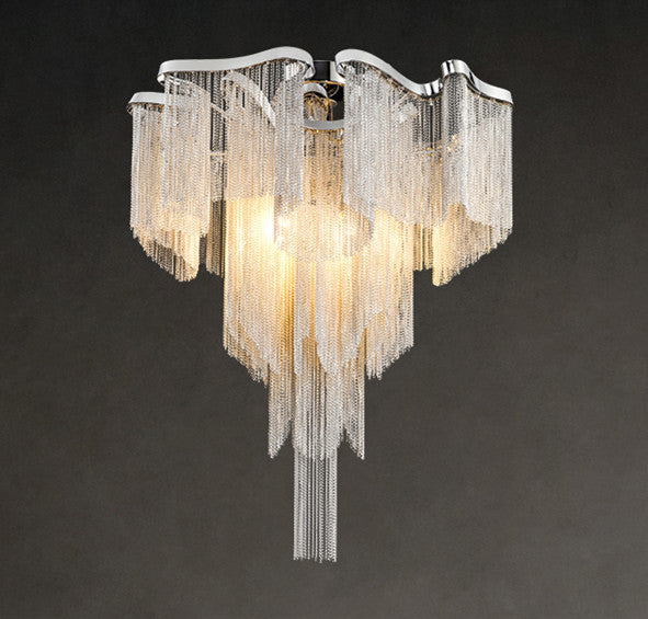 Nordic Light Luxury Tassel Aluminum Chain Chandelier