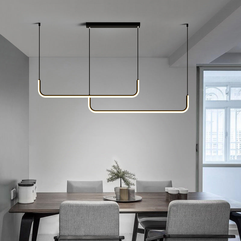 Creative Led Chandelier Minimalist Strip Wide Pressure Lamp