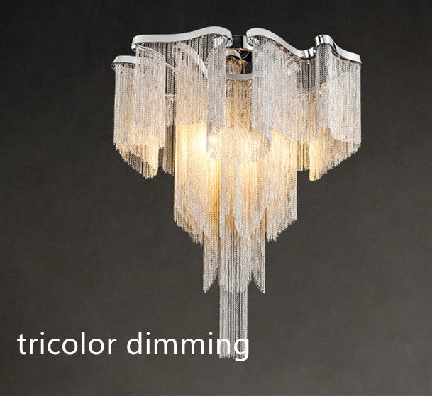 Nordic Light Luxury Tassel Aluminum Chain Chandelier